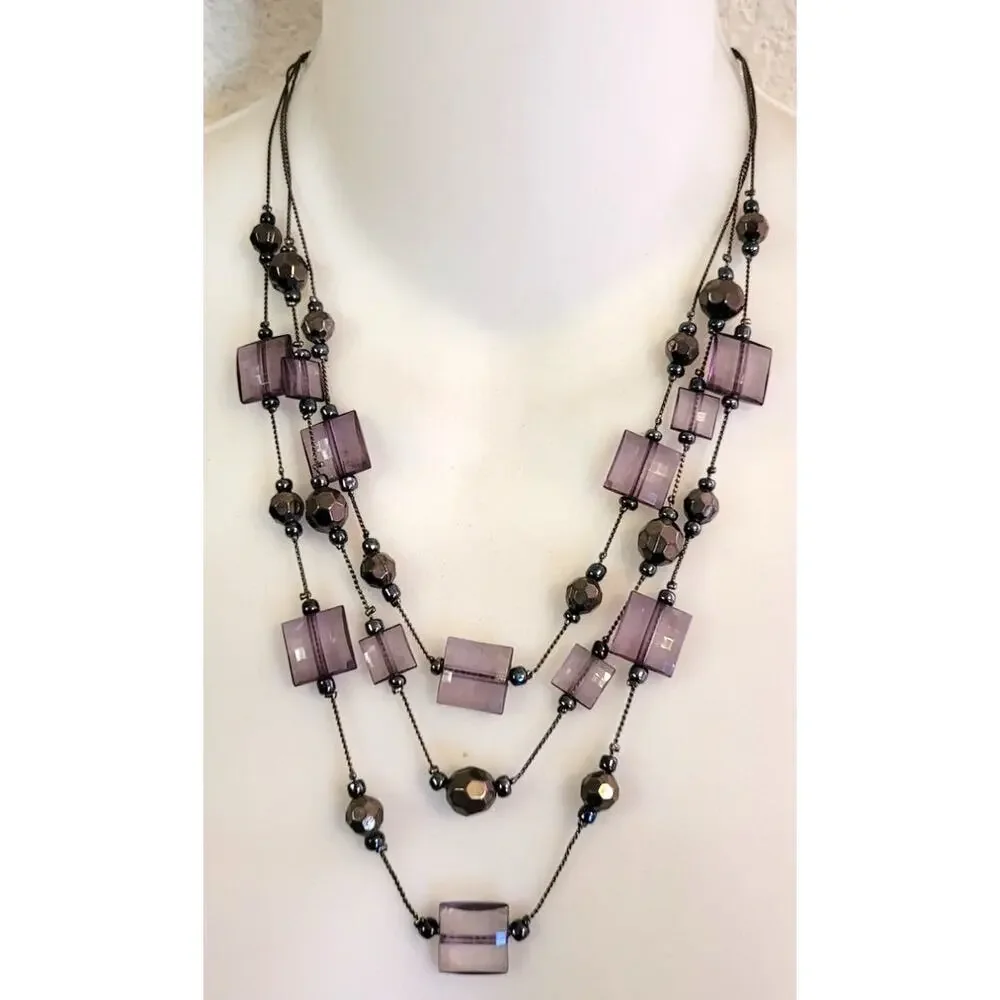Lot of 3 Vintage Colorful Necklaces Station Long Pendant Y2K 90s 2000s Boho